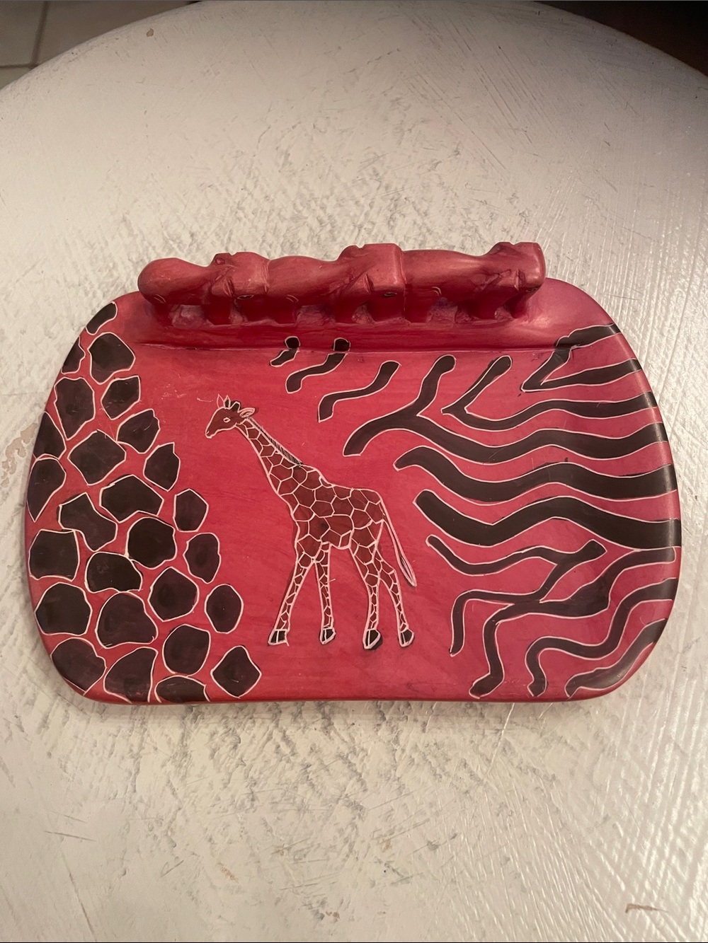 Hand- crafted Giraffe clay soap dish